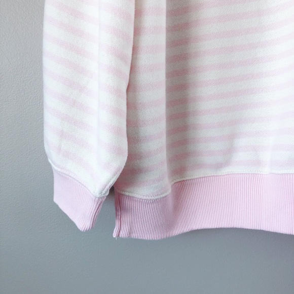 Aerie pink stripe oversized sweater large crewneck sweatshirt NWT - Picture 12 of 16